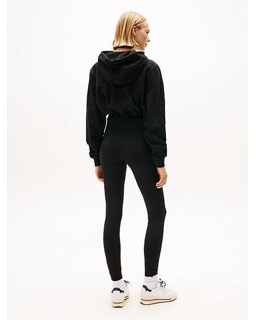 Tommy Hilfiger Lange Legging Met Metallic Logo in het Black