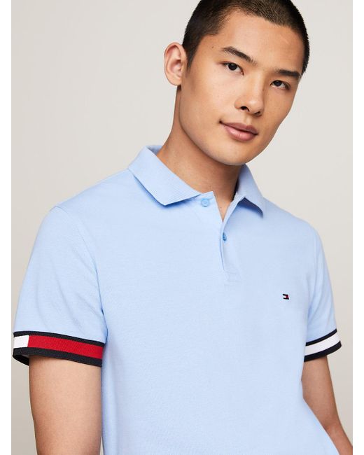 Tommy Hilfiger Blue Hilfiger Flag Slim Fit Polo for men