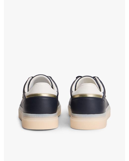 Tommy Hilfiger Blue Th Monogram Leather Trainers