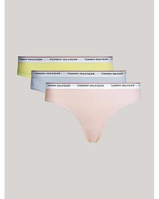 Tommy Hilfiger Premium Essential Set Van 3 Slips Met Logoband in het Pink