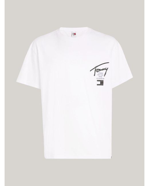 Tommy Hilfiger White Back Logo Crew Neck T-shirt for men