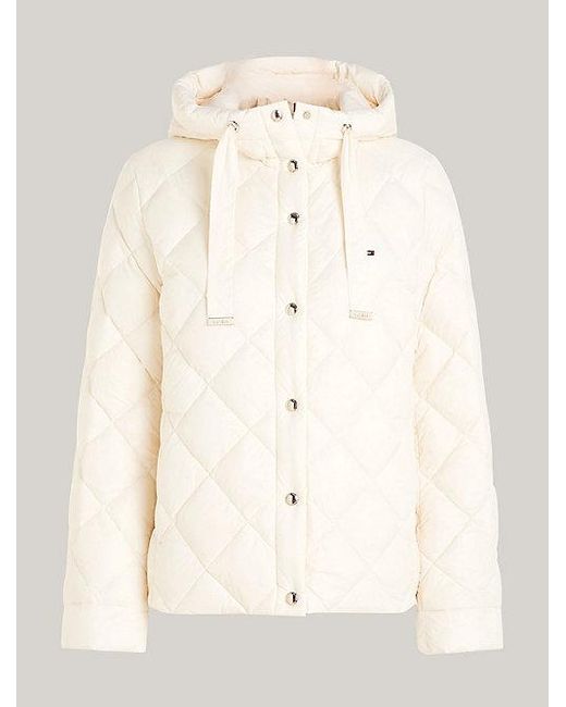Tommy Hilfiger White Steppjacke CLASSIC LW DOWN QUILTED JACKET mit Steppung