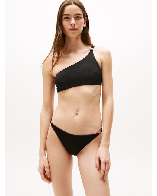 Tommy Hilfiger Black Everyday Luxe One-shoulder Bikini Top