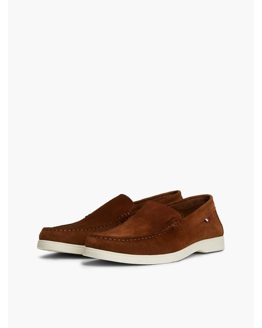 Tommy Hilfiger Brown Casual Suede Contrast Sole Loafers for men