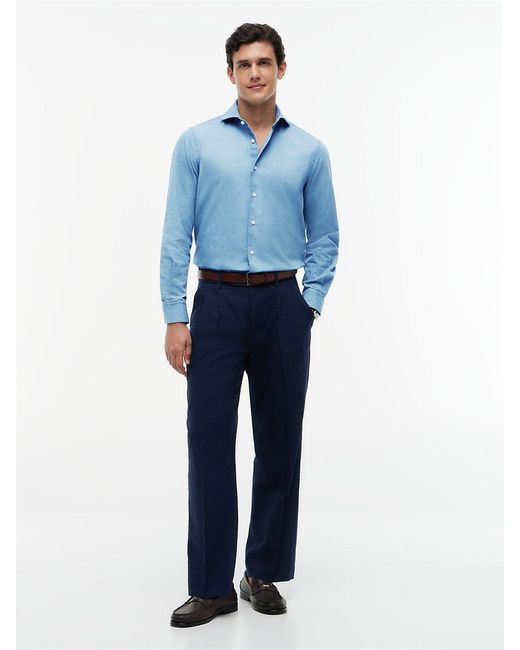Tommy Hilfiger Blue New York Label Slim Fit Denim Shirt for men