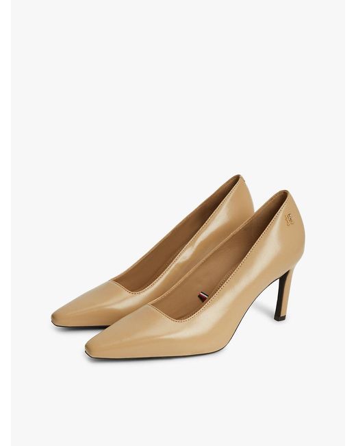 Tommy Hilfiger White Th Monogram Leather High Heels