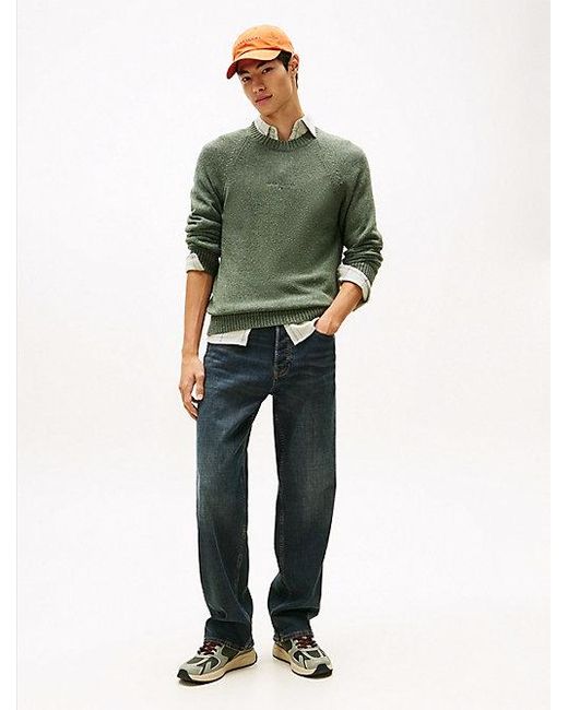 Tommy Hilfiger Slim Trui Met Raglanmouwen En Lineair Logo in het Green voor heren