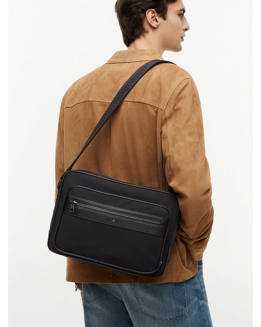 Tommy Hilfiger Black Textile Crossbody Messenger Bag for men