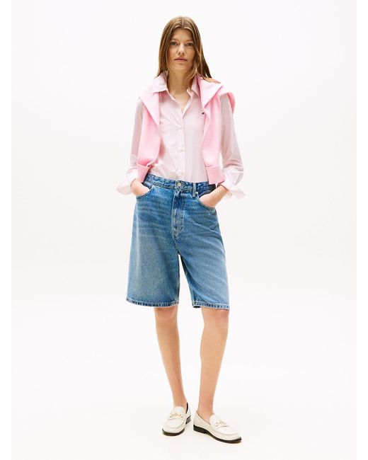 Chemise À Rayures Et Coupe Standard Tommy Hilfiger en coloris White