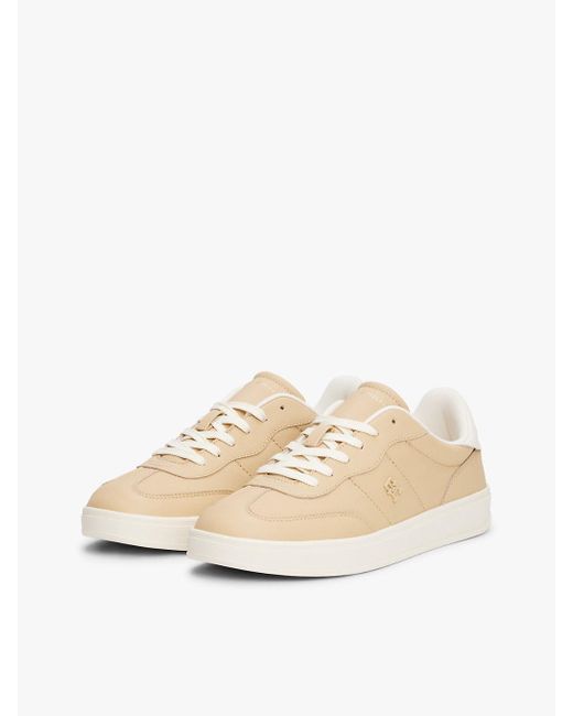 Baskets En Cuir À Monogramme Th Tommy Hilfiger en coloris Natural