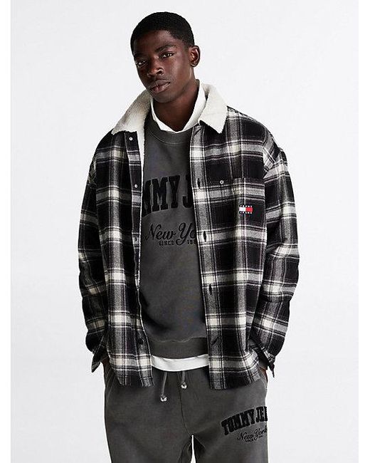 Tommy Hilfiger Relaxed Fit Overshirt Met Sherpakraag in het Gray voor heren