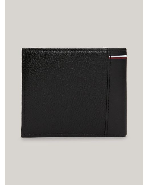 Tommy Hilfiger Black Leather Bifold Wallet for men