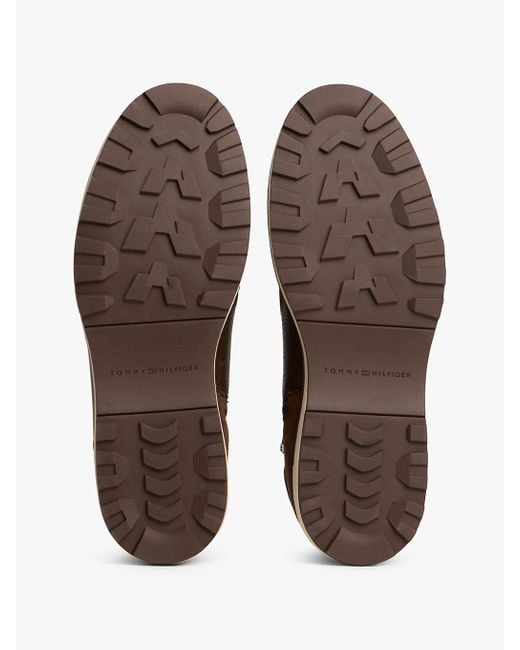 Bottes En Cuir Crantées À Lacets Tommy Hilfiger pour homme en coloris Brown