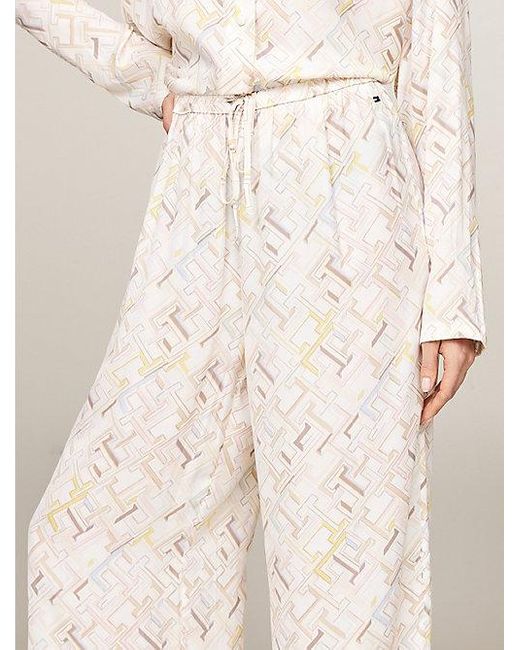 Pijama de camisa y pantalón TH Monogram Tommy Hilfiger de color Natural