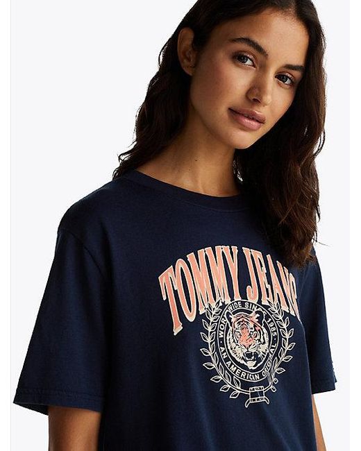 Tommy Hilfiger Blue Relaxed Fit T-Shirt Mit Logo