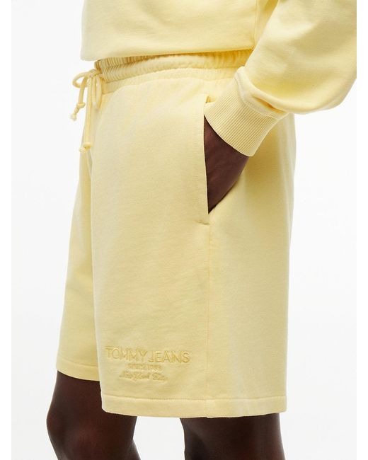 Tommy Hilfiger Yellow Classic Tonal Logo Embroidery Sweat Shorts for men