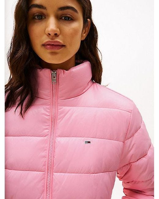 Tommy Hilfiger Glanzend Pufferjack in het Red