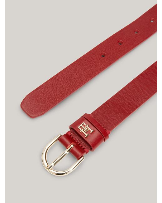 Tommy Hilfiger Red Essential Effortless Leather Belt