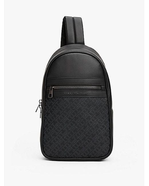 Tommy Hilfiger Crossbody Slingbag Met Th-Monogram in het Black voor heren