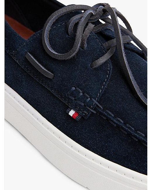 Tommy Hilfiger Hybride Suède Bootschoen Met Veters in het Blue voor heren