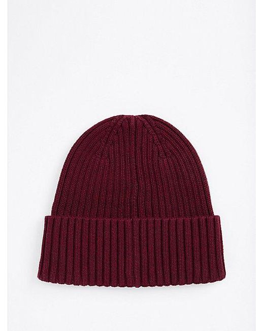 Tommy Hilfiger Beanie Met Kasjmier En Hilfiger-Vlag in het Red voor heren