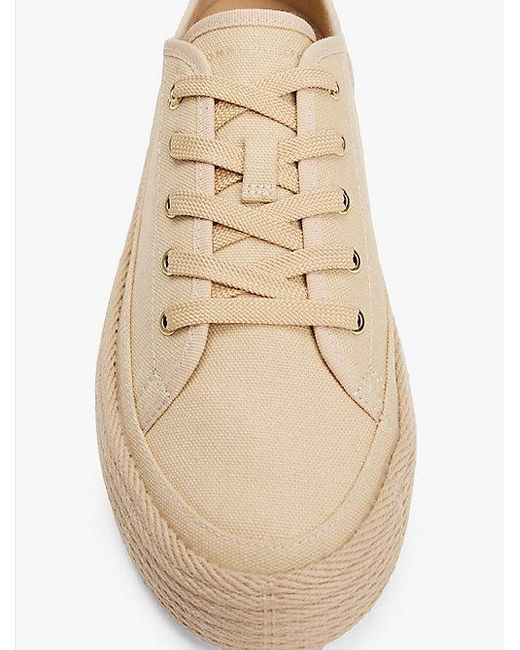 Tommy Hilfiger Canvas Sneaker Met Touw En Th-Monogram in het Natural