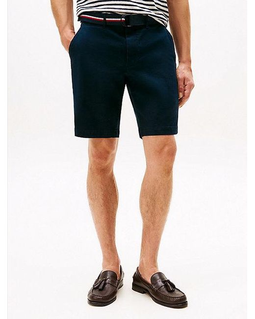 Tommy Hilfiger Brooklyn Slim Fit Chino-Shorts Mit Gürtel in Blue für Herren