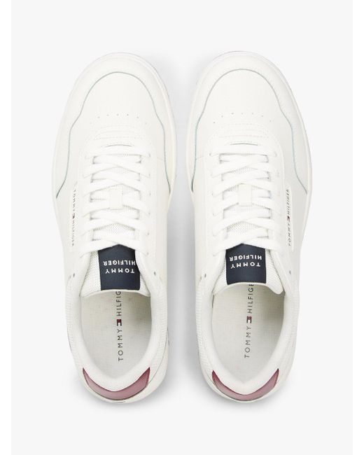 Tommy Hilfiger White Lightweight Basketball Trainers With Leather for men
