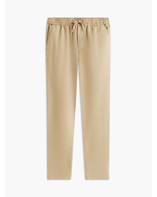 Tommy Hilfiger Natural Harlem Tapered Leg Linen Blend Chinos for men
