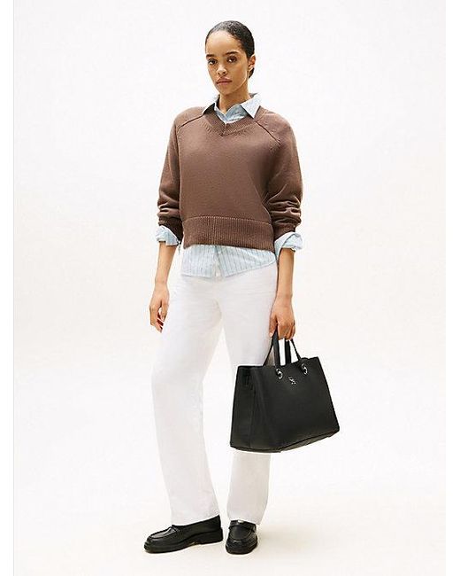 Tommy Hilfiger Handtas Met Th-Embleem in het Black