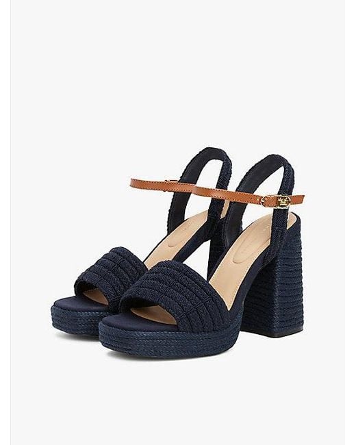 Tommy Hilfiger Sandaal Met Plateauzool En Blokhak in het Blue