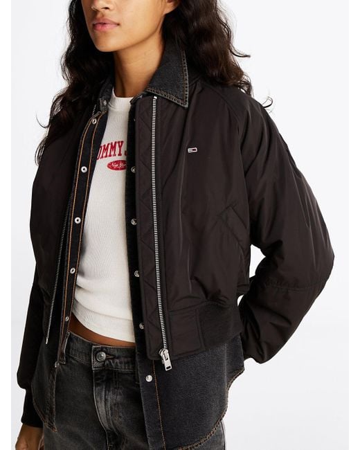 Tommy Hilfiger Black Padded Water Repellent Bomber Jacket