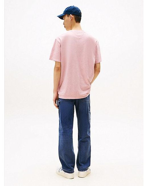 Camiseta Amplia Con Logo Universitario Tommy Hilfiger de hombre de color Pink