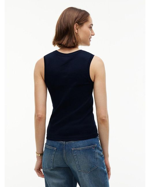 Tommy Hilfiger Blue Slim Crew Neck Tank Top