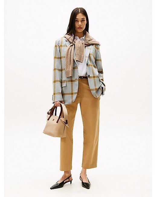 Tommy Hilfiger Shopper Met Crossbodyband Van Webbing in het Natural