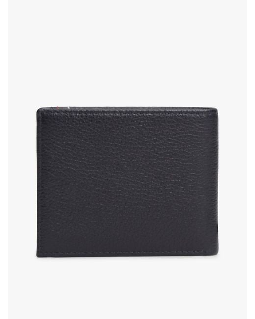 Tommy Hilfiger Black Leather Bifold Credit Card Wallet for men