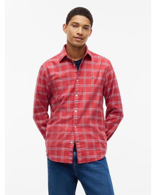 Tommy Hilfiger Regular Fit Textured Twill Check Shirt for men