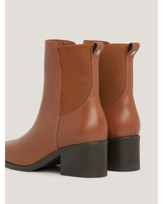 Tommy Hilfiger Brown Essential Leather Temperature Regulating Chelsea Boots