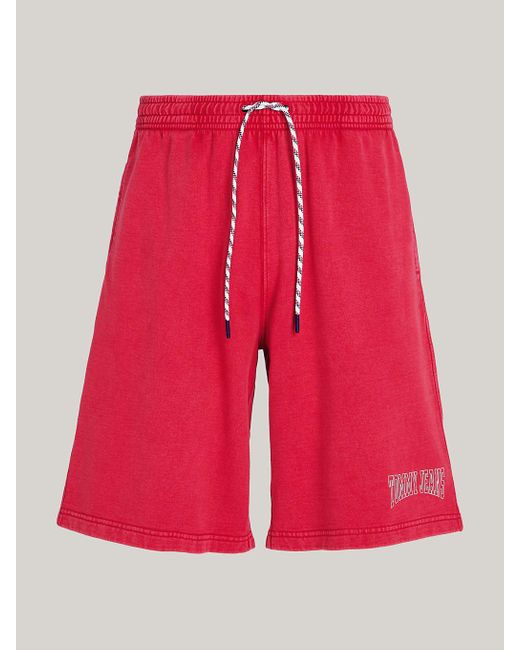 Tommy Hilfiger Red Archive Basketball Sweat Shorts for men