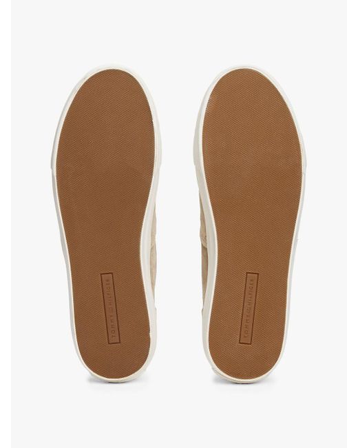 Baskets En Daim À Logo Tommy Hilfiger pour homme en coloris White