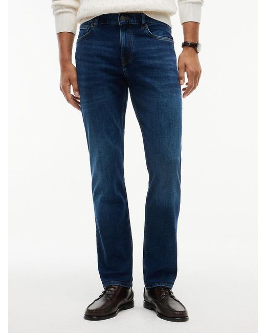 Tommy Hilfiger Blue Denton Whiskered Straight Leg Jeans for men