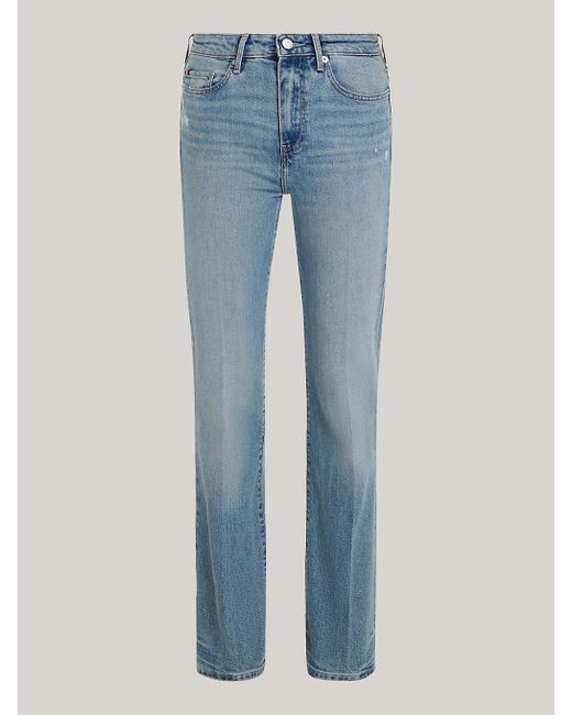 Tommy Hilfiger Blue High Rise Bootcut Distressed Jeans