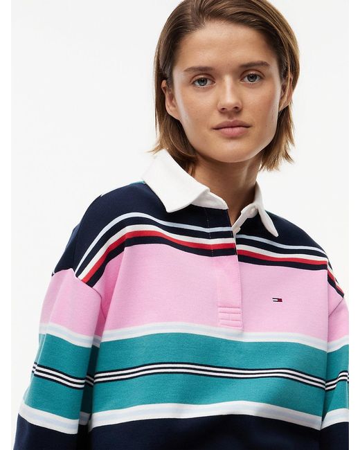 Tommy Hilfiger Multicolor Mixed Stripe Relaxed Rugby Shirt