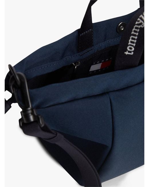 Tommy Hilfiger Blue Essential Repeat Logo Crossbody Tote Bag