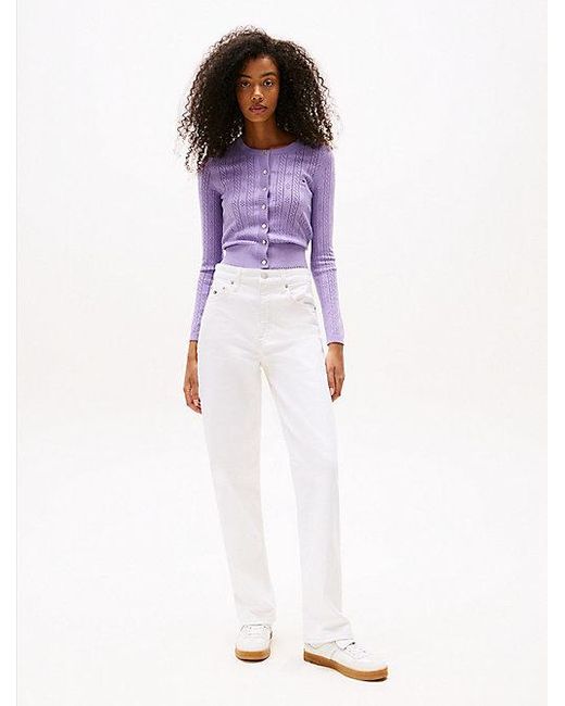 Vaqueros Layla Blancos De Corte Ajustado Y Pernera Recta Tommy Hilfiger de color Purple