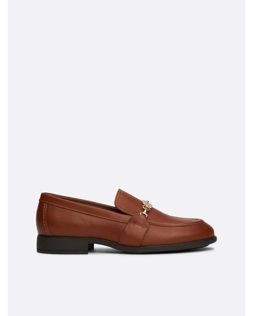 Tommy Hilfiger Brown Chain Detail Leather Loafers