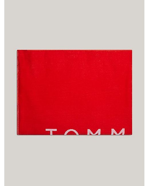Toalla de baño TH Original con logo Tommy Hilfiger de color Red