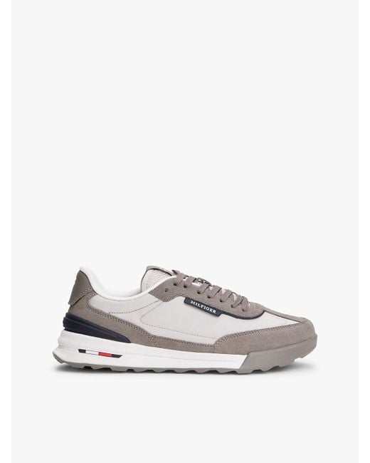 Tommy Hilfiger White Retro Suede Mix Trainers for men