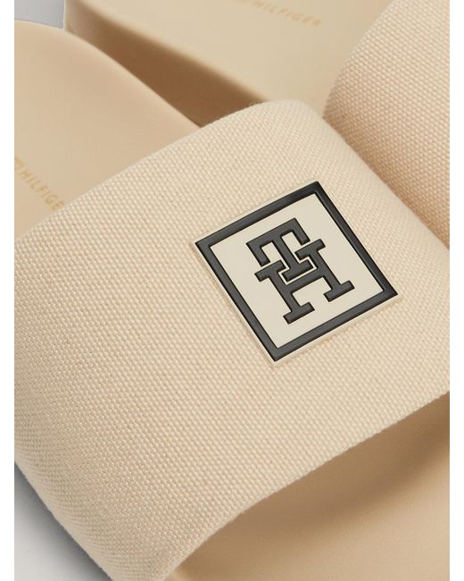 Tommy Hilfiger Natural 1985 Collection Th Monogram Pool Slides