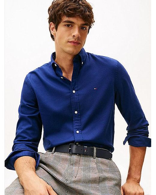 Tommy Hilfiger Th Flex Regular Fit Flanell-Hemd in Blue für Herren
